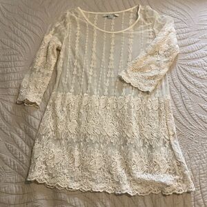 Sheer lace boho top
